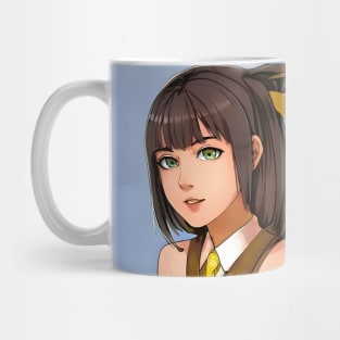 Brown hair anime school girl Mug